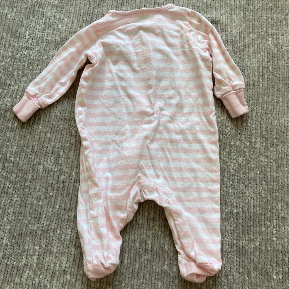 Gerber Bunny Footie Pajama Lot Newborn Spring Cotton Stripes Soft Sleeper - Picture 10 of 10